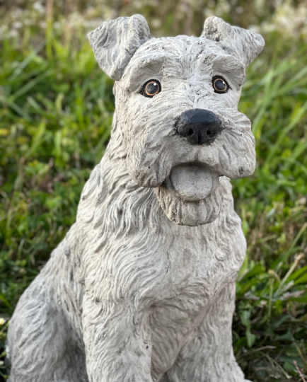 Wire fox terrier statue