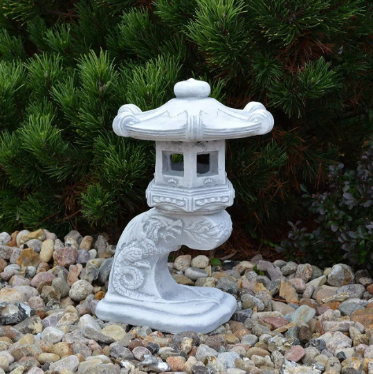 Concrete pagoda figurine