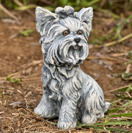 Yorkshire terrier dog statue