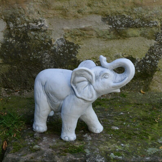 African elephant trunk up figurine