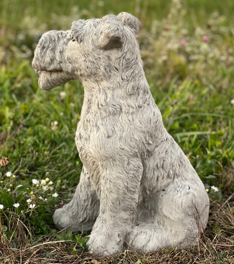 Wire fox terrier statue
