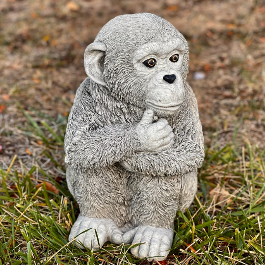 Concrete monkey figurine
