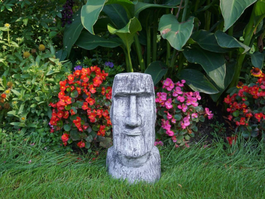 Massive Moai head statue