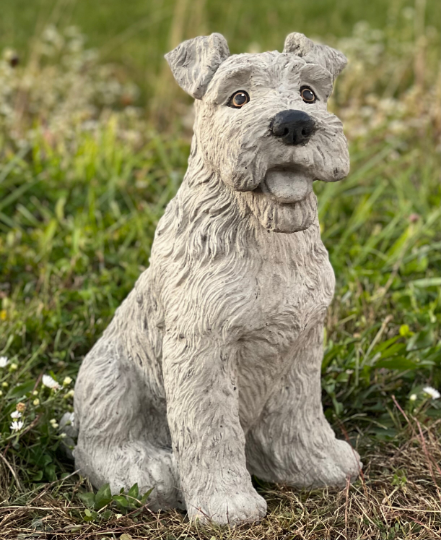 Wire fox terrier statue