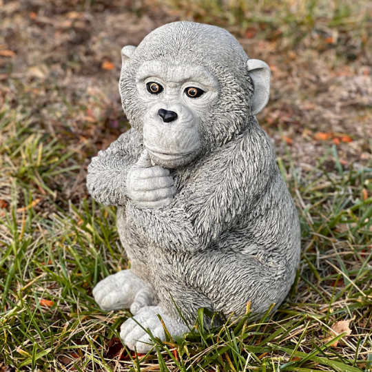 Concrete monkey figurine