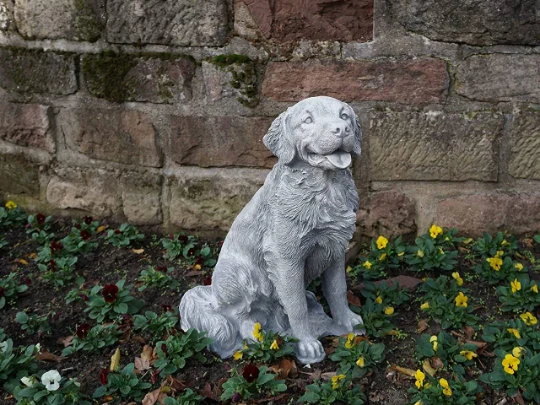 Massive retriever dog figurine