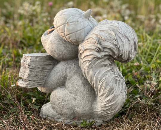 Concrete Squirrel statue Welcome to the Nuthous