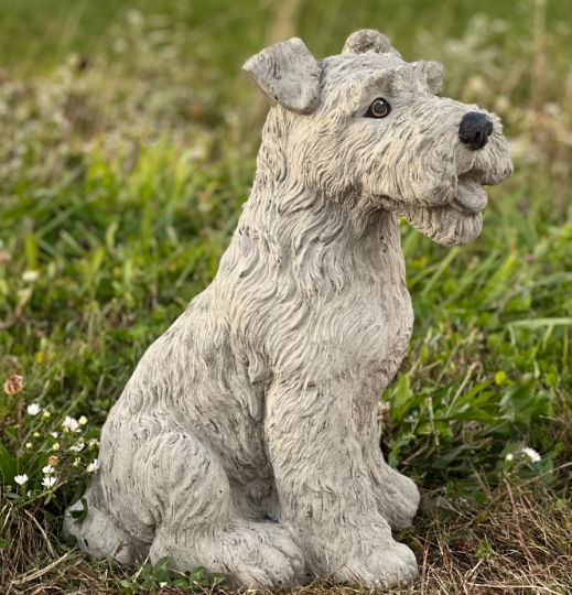 Wire fox terrier statue