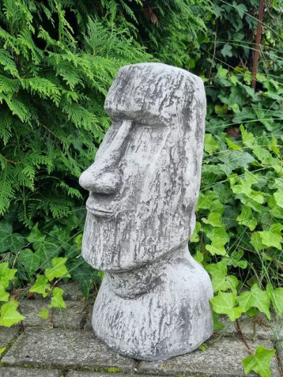 Massive Moai head statue