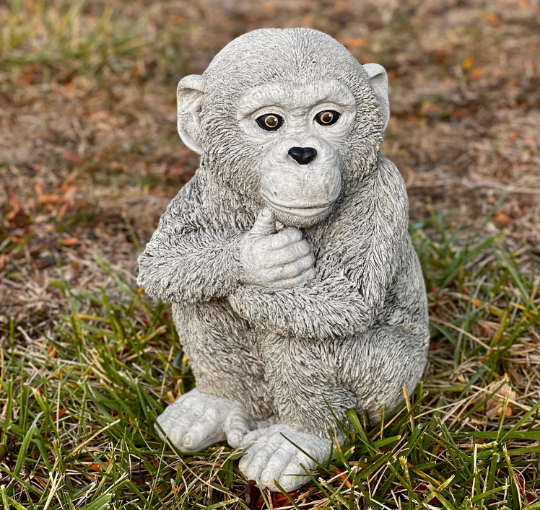 Concrete monkey figurine