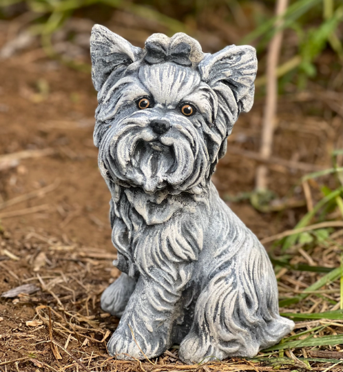 Yorkshire terrier dog statue