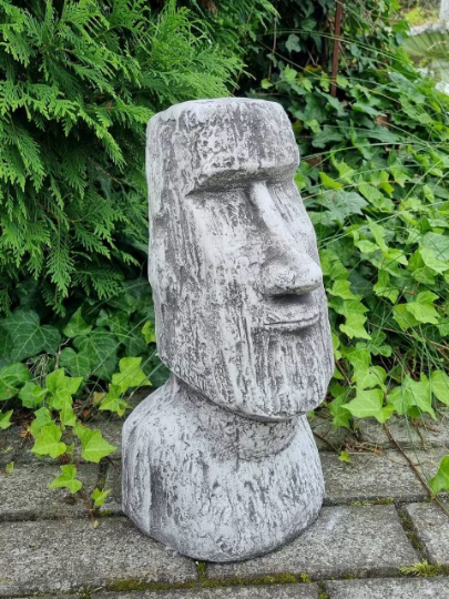 Massive Moai head statue