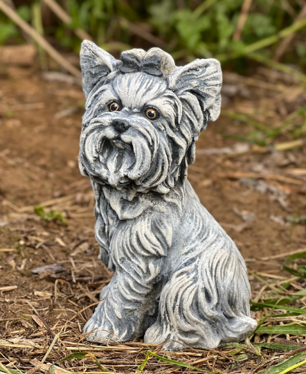 Yorkshire terrier dog statue