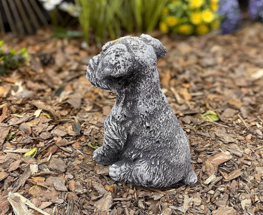 Sitting Schnauzer dog statue