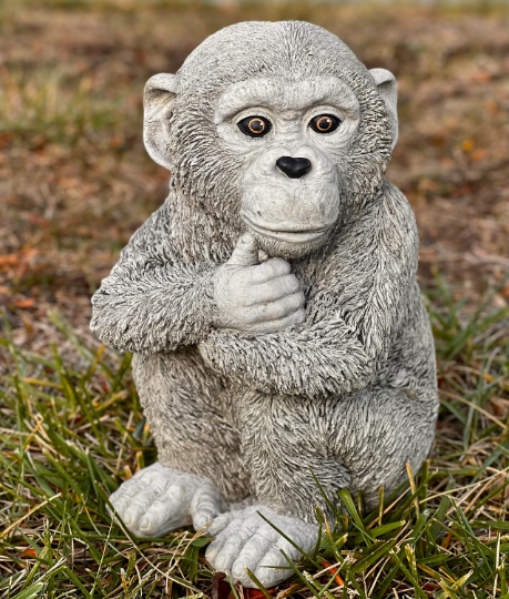 Concrete monkey figurine