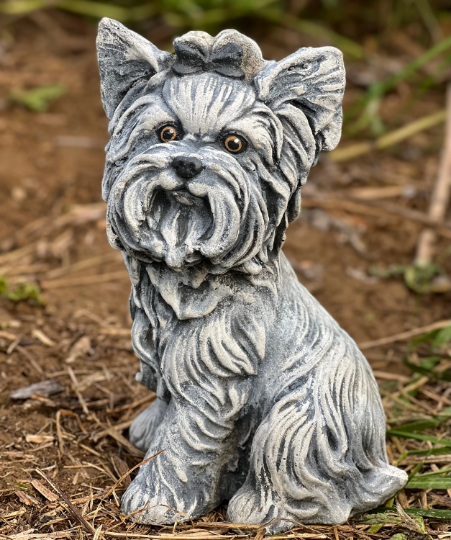 Yorkshire terrier dog statue