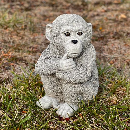 Concrete monkey figurine
