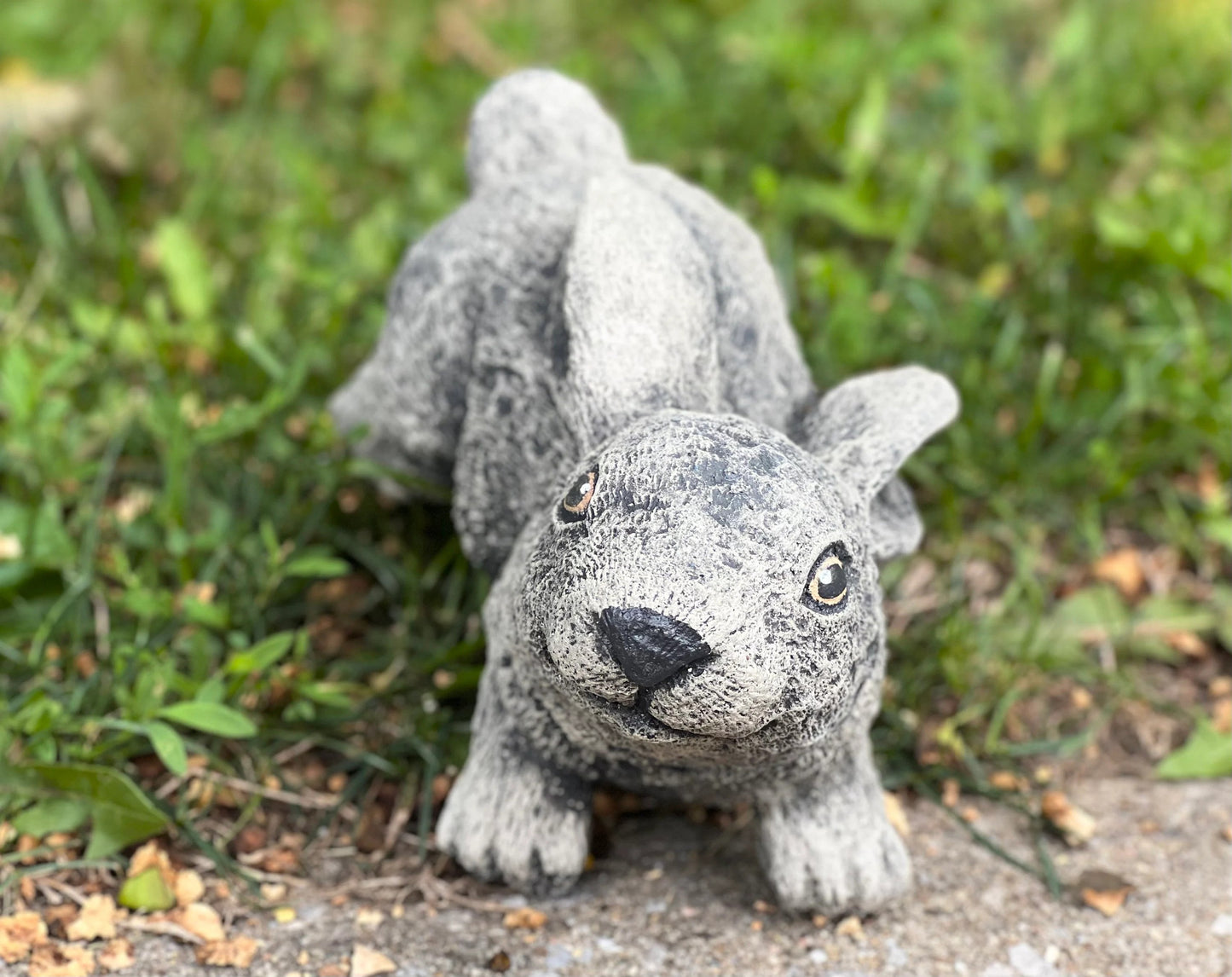 Concrete rabbit statue