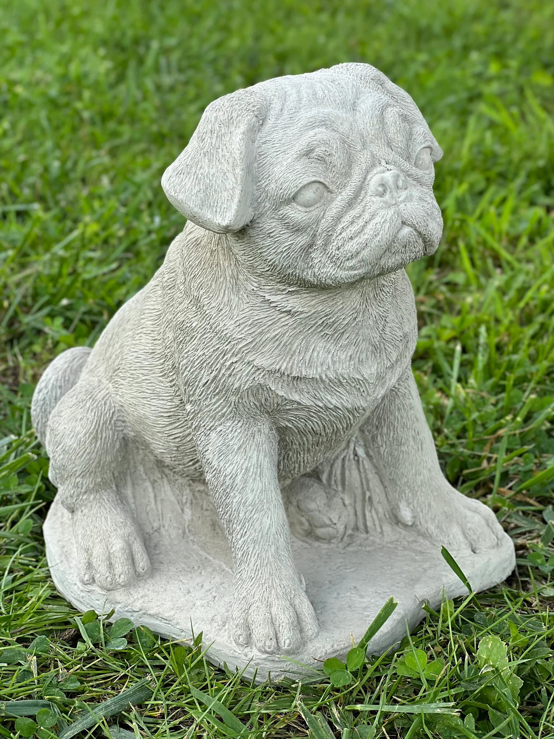 Sitting pug puppy statue