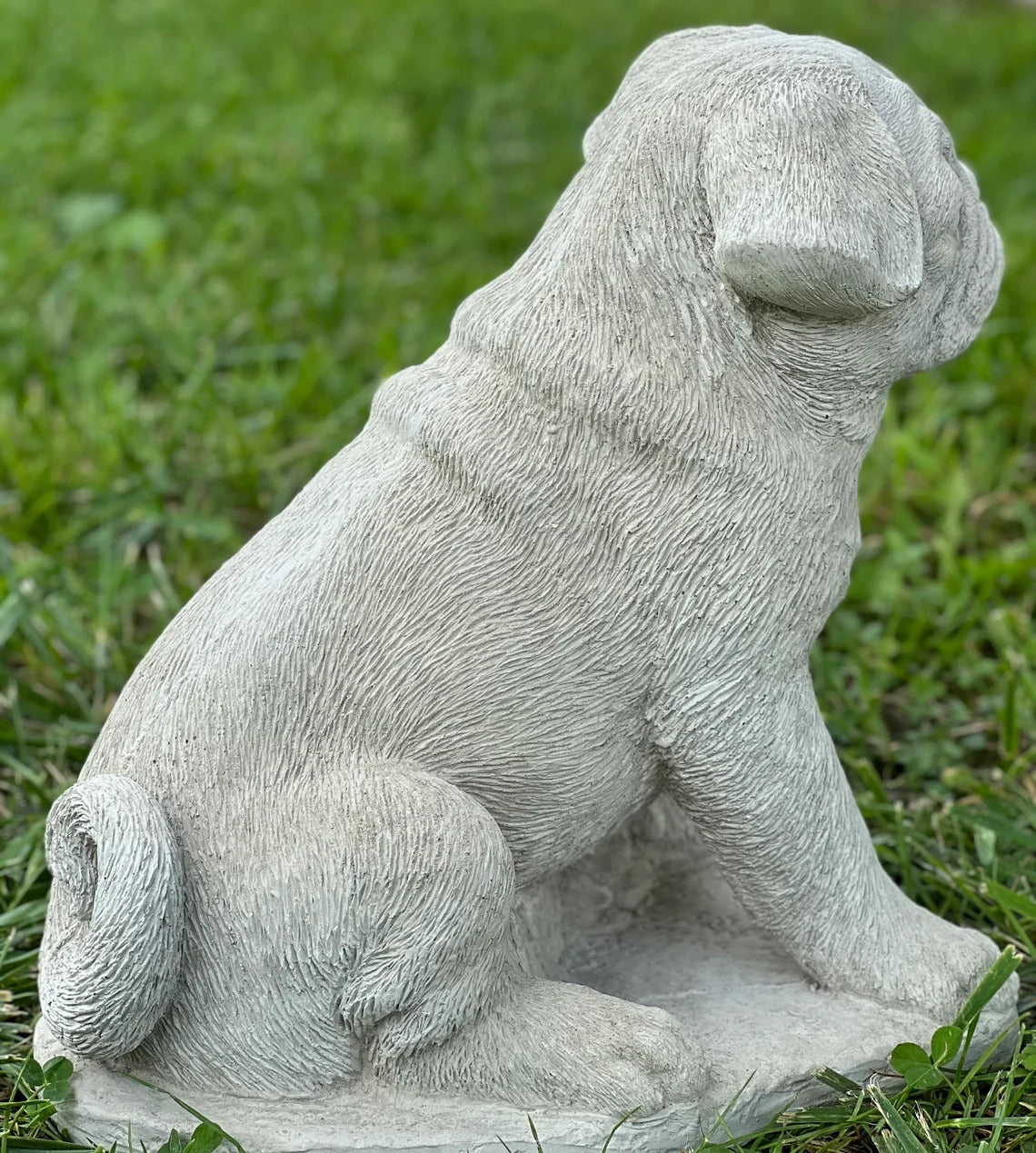 Sitting pug puppy statue