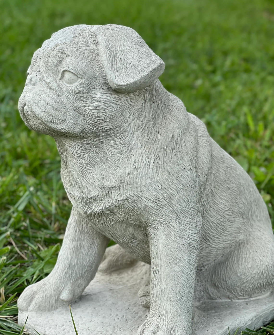 Sitting pug puppy statue