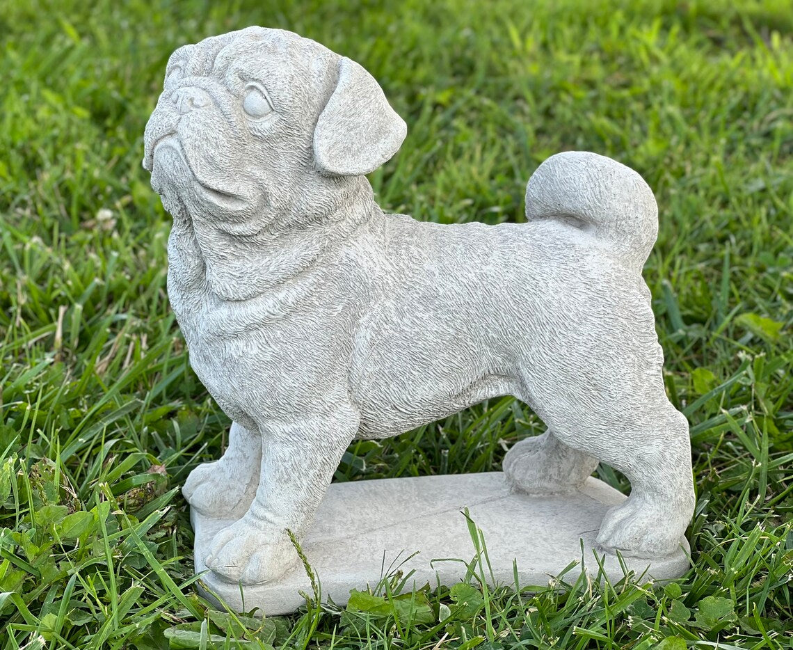 Realistic puppy pug sculpture