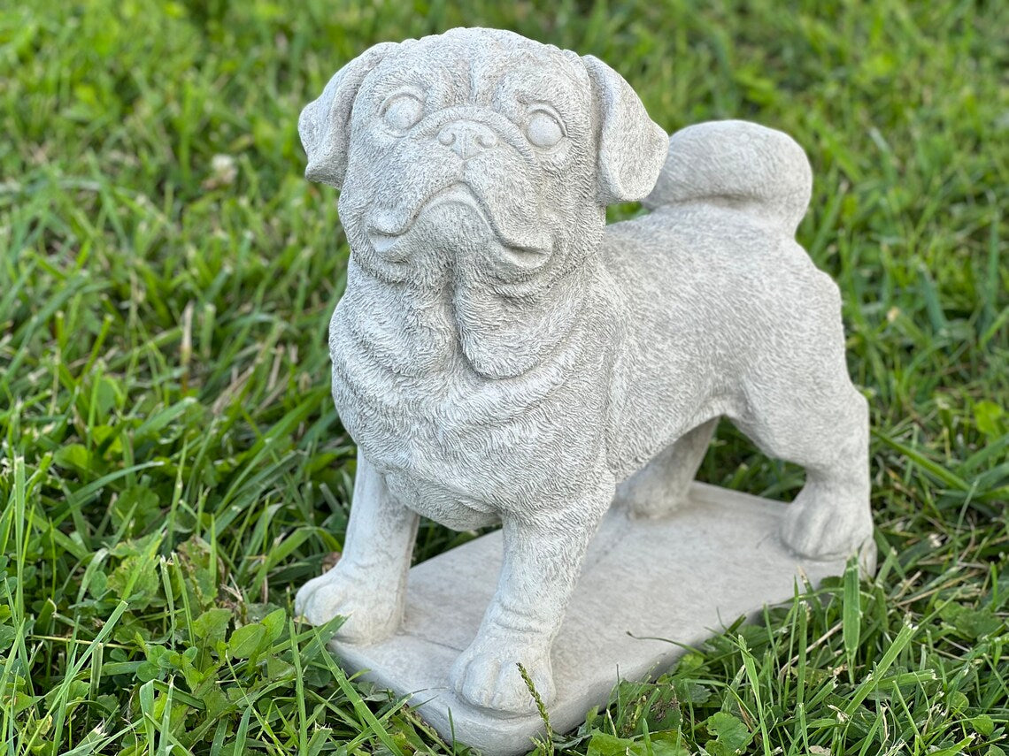 Realistic puppy pug sculpture