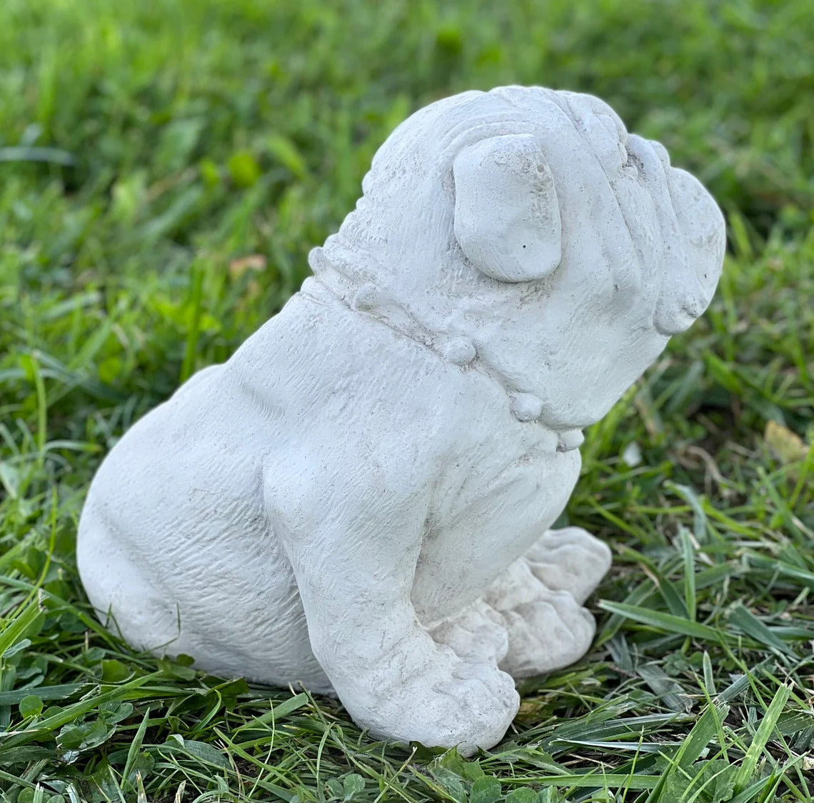 Stone Bulldog statue