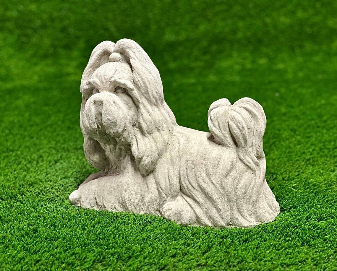 Concrete Shih Tzu statue
