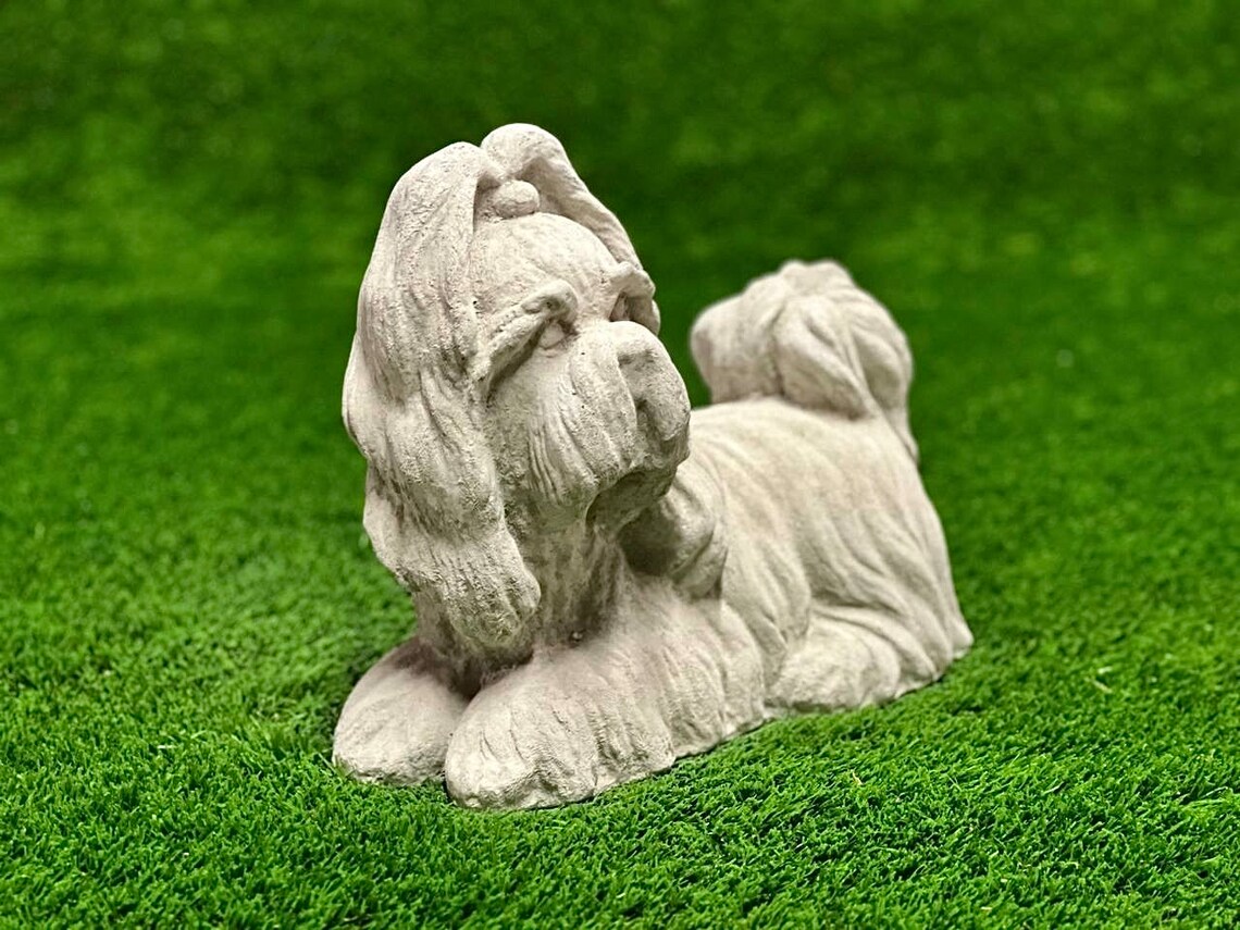 Concrete Shih Tzu statue