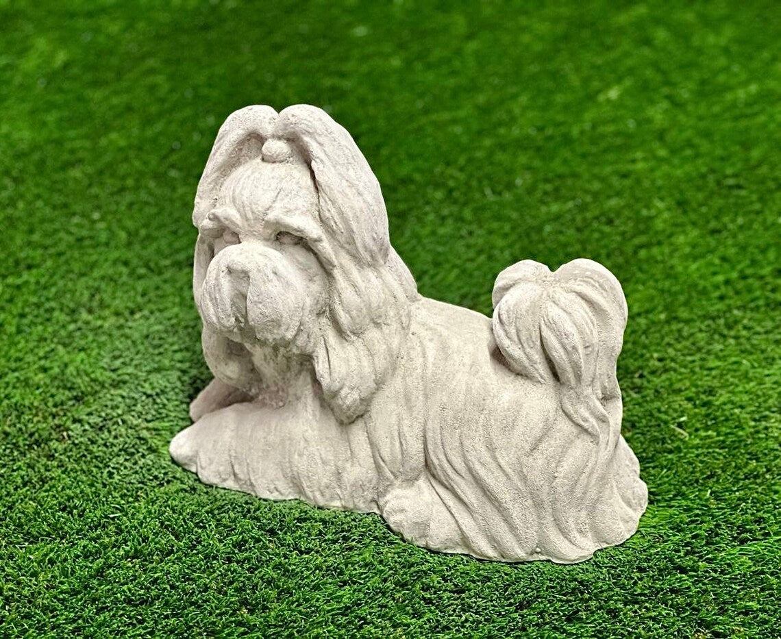 Concrete Shih Tzu statue