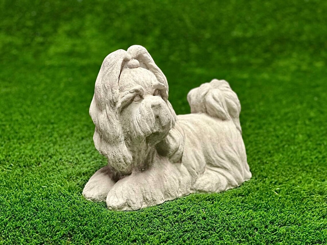 Concrete Shih Tzu statue