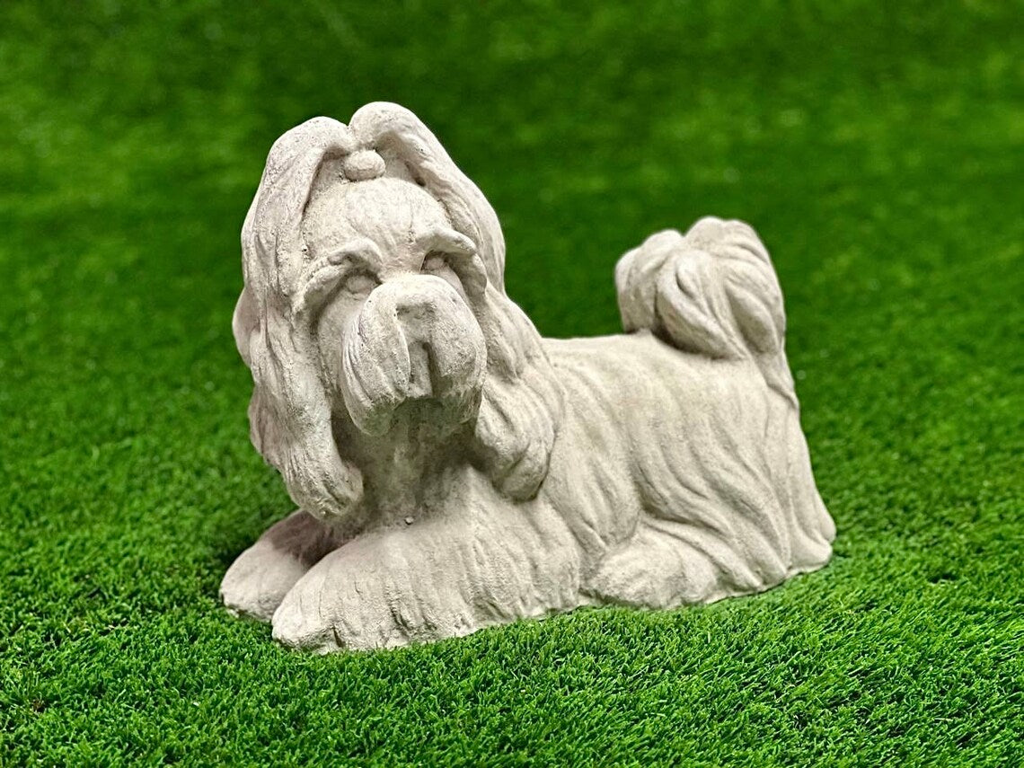 Concrete Shih Tzu statue
