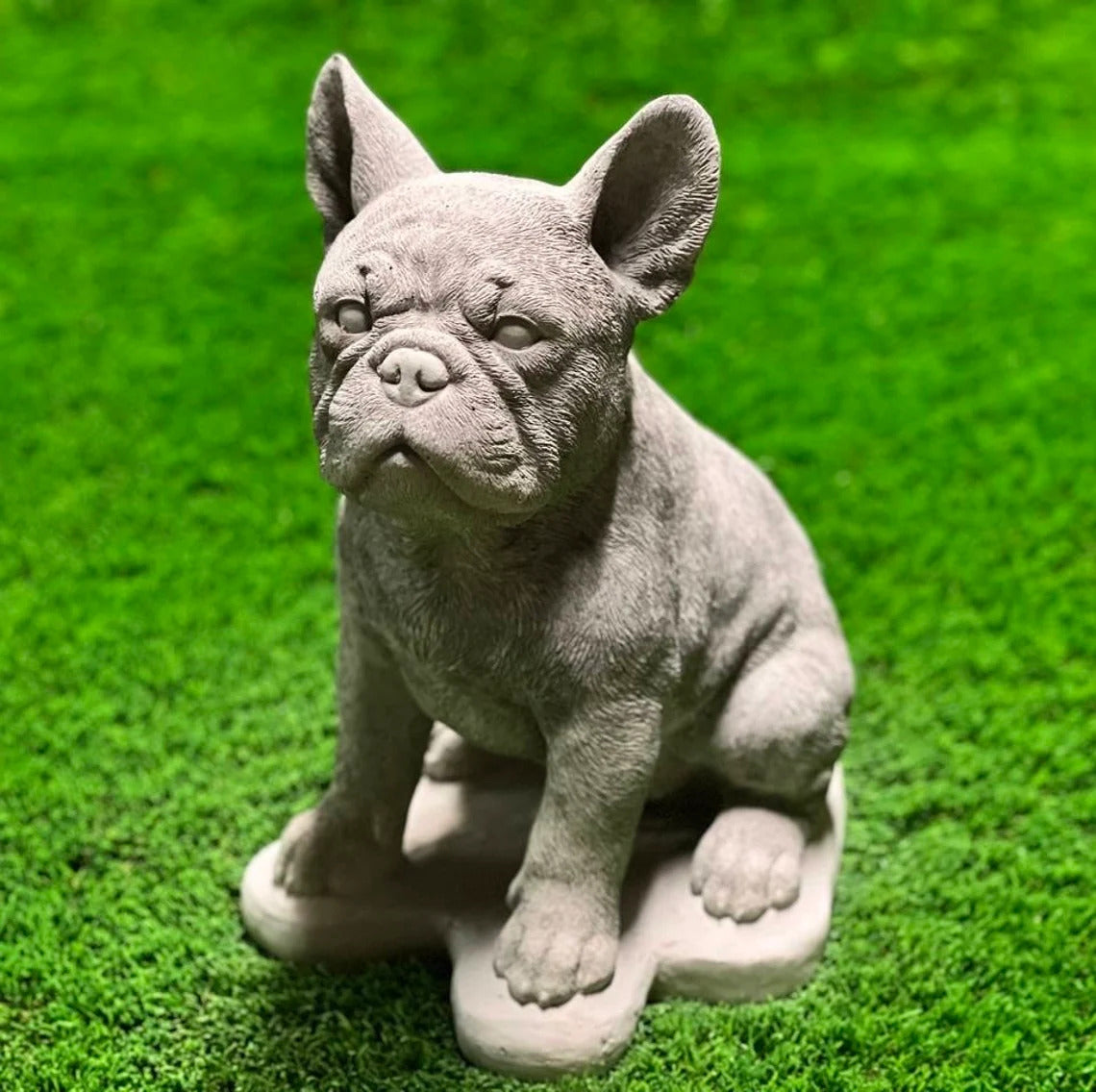 French Bulldog on basement figurine