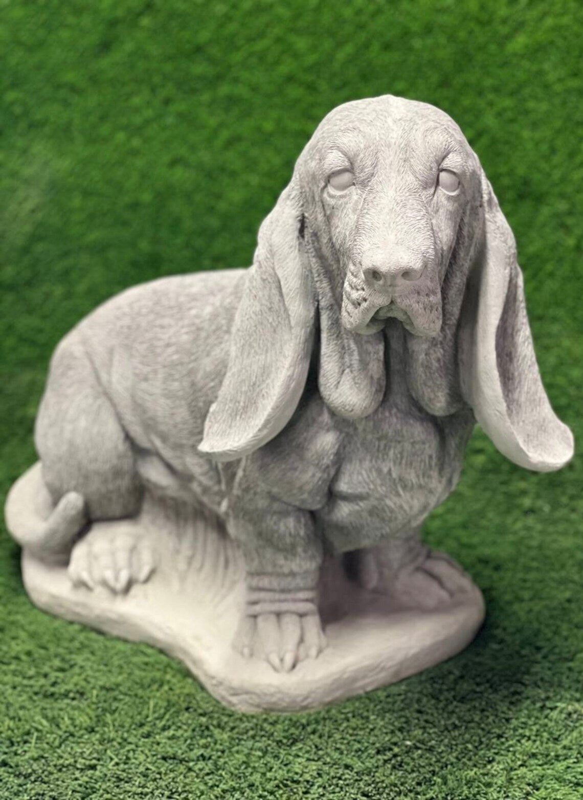 Basset dog statue