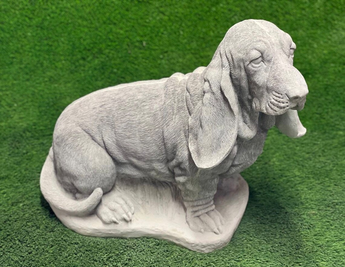 Basset dog statue