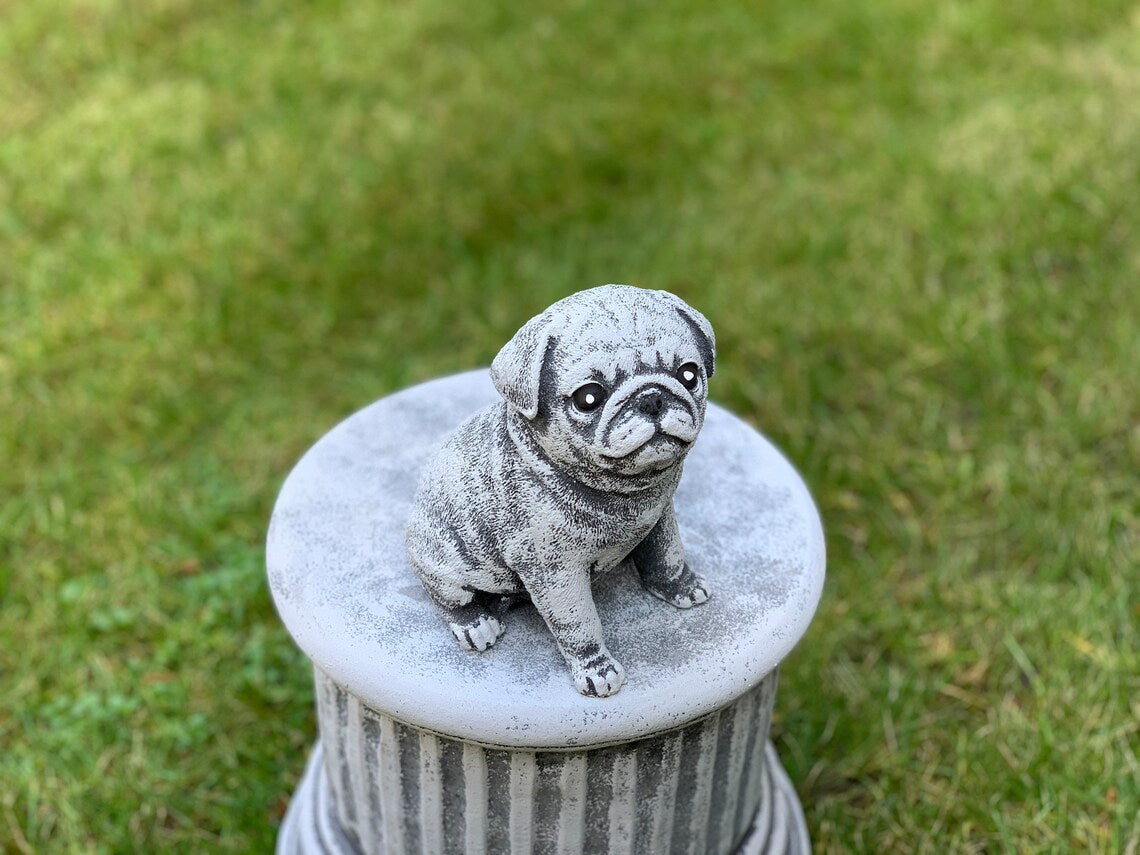 Pug dog statue