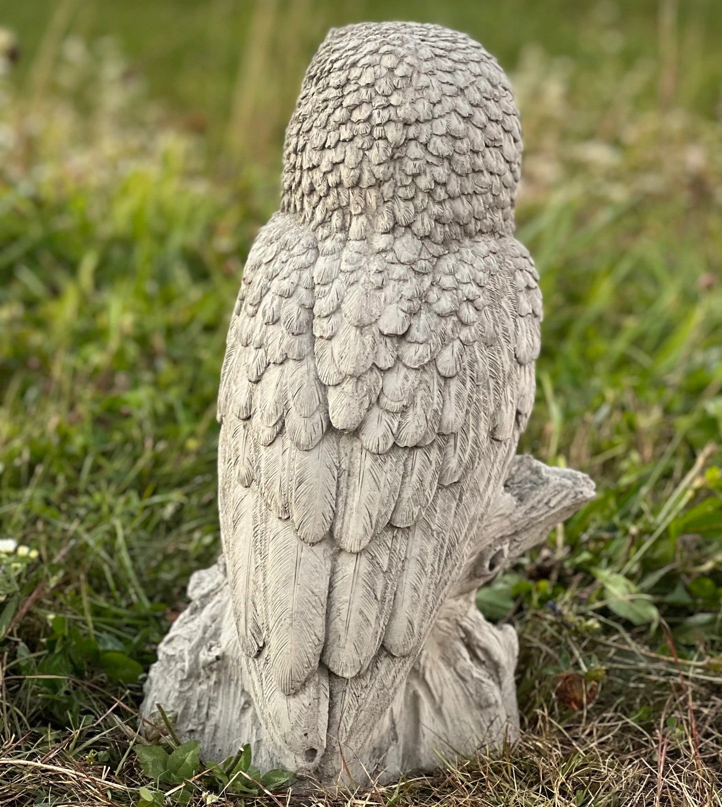 Gray owl statue