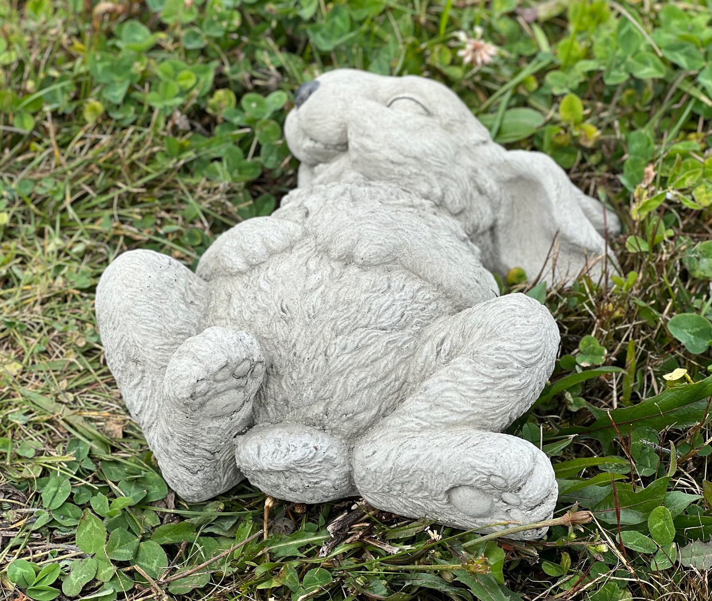 Giggling Laying on Back Rabbit Figure