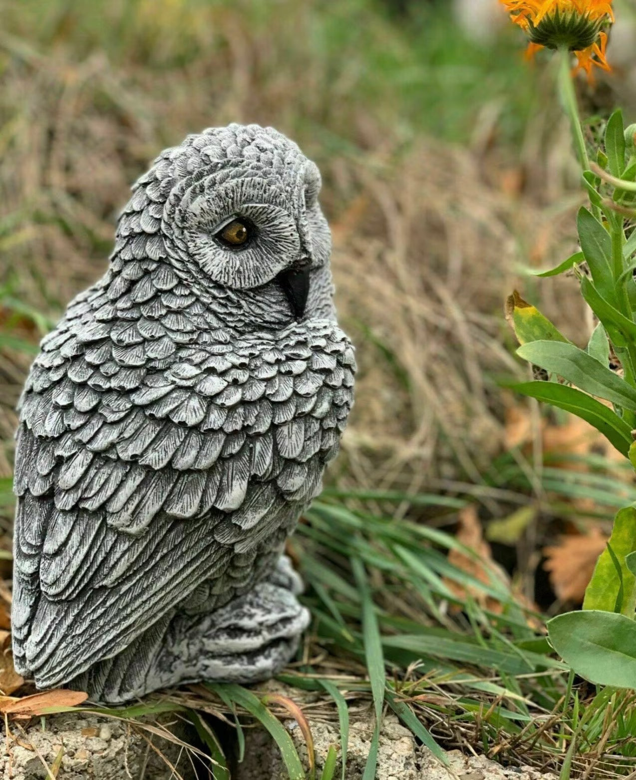 Garden owl statue
