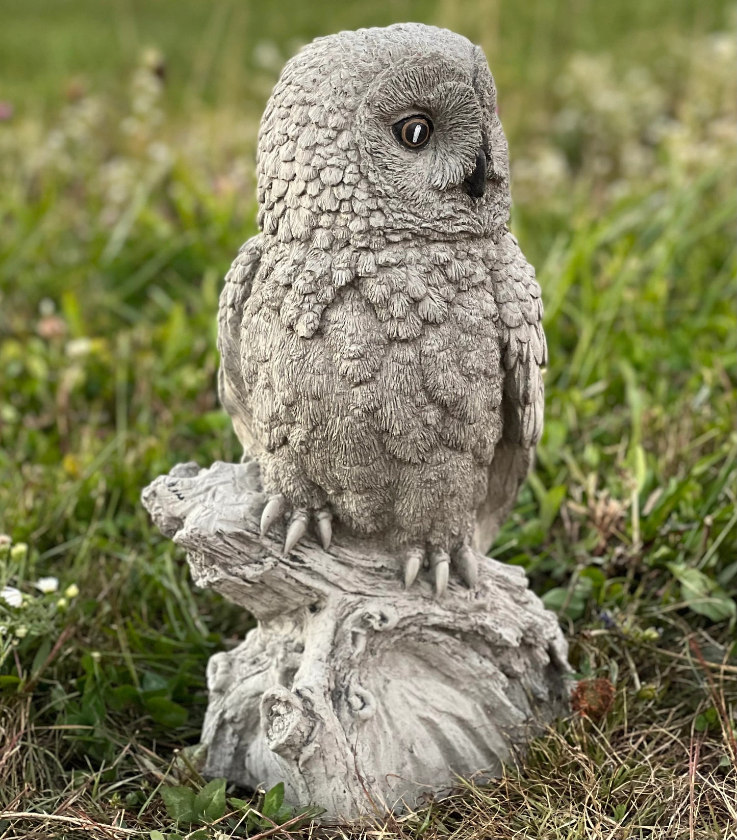 Gray owl statue