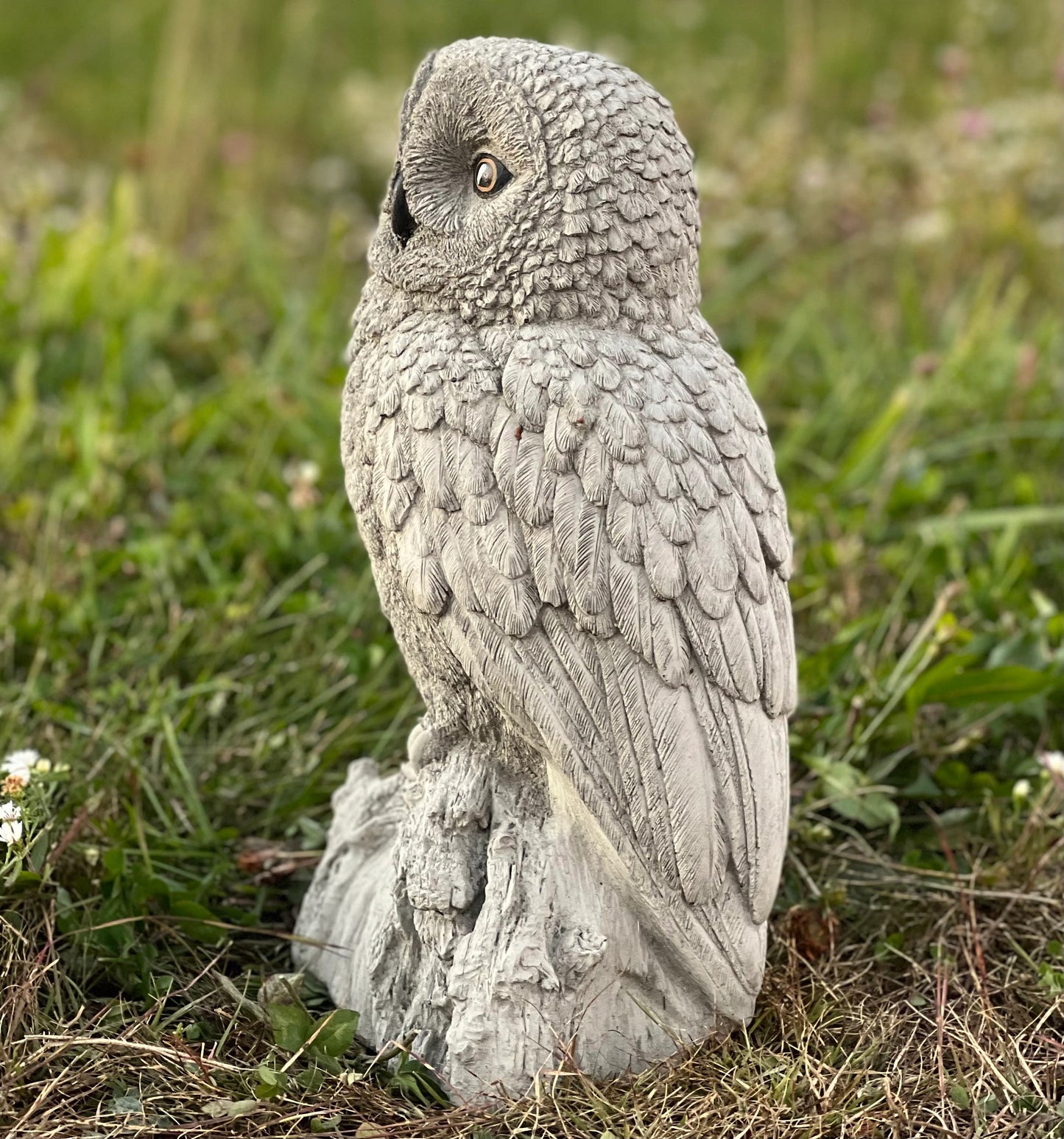 Gray owl statue