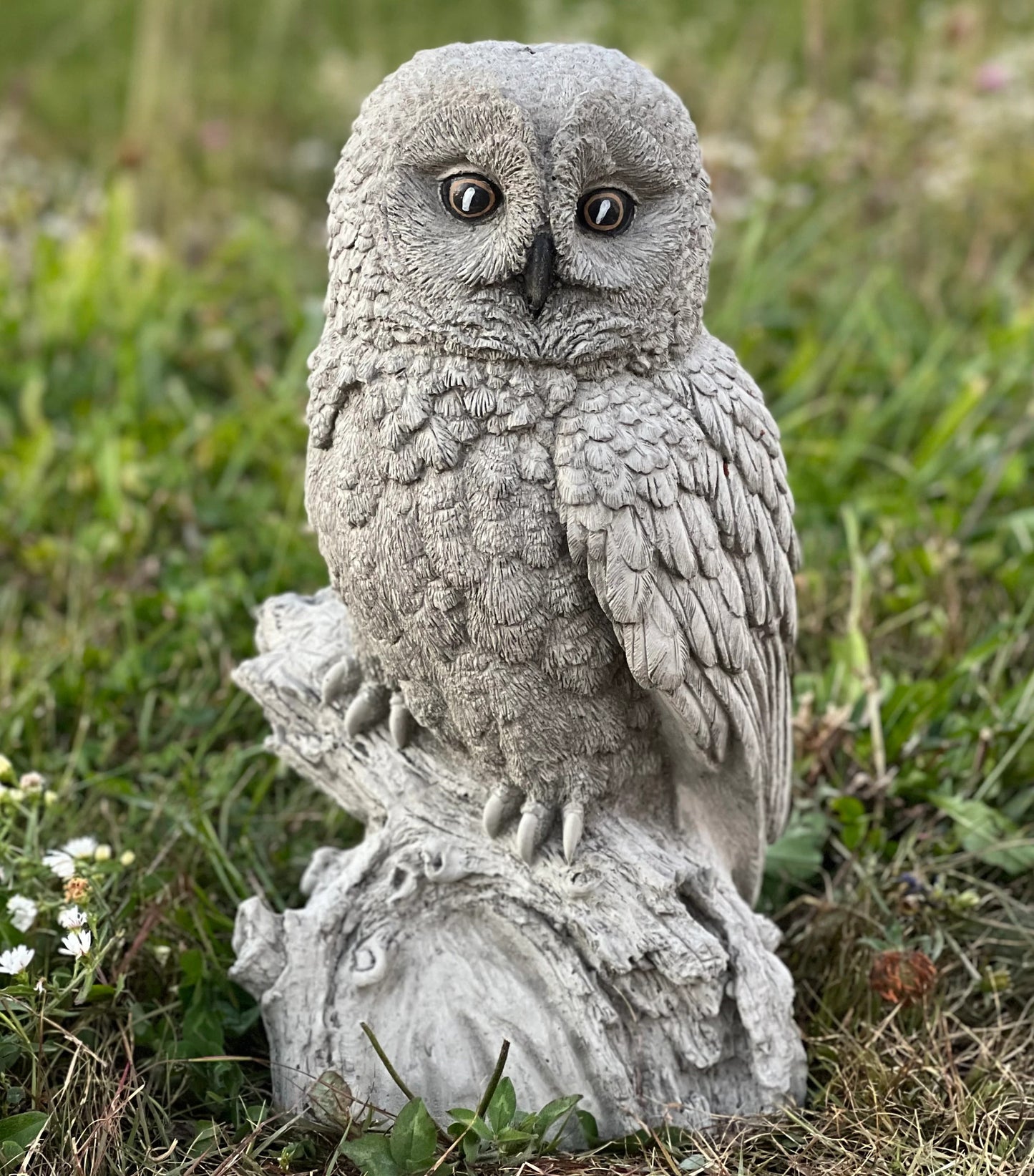 Gray owl statue