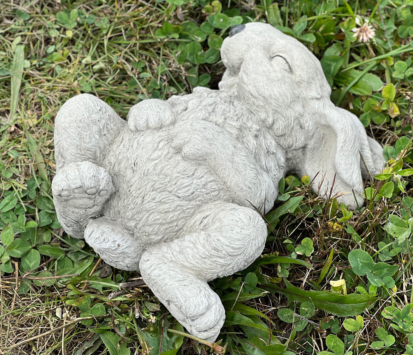 Giggling Laying on Back Rabbit Figure
