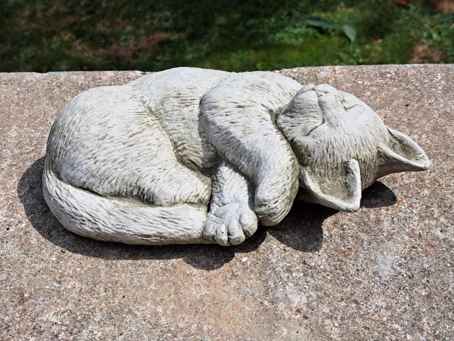 Concrete Sleeping Cat Figure