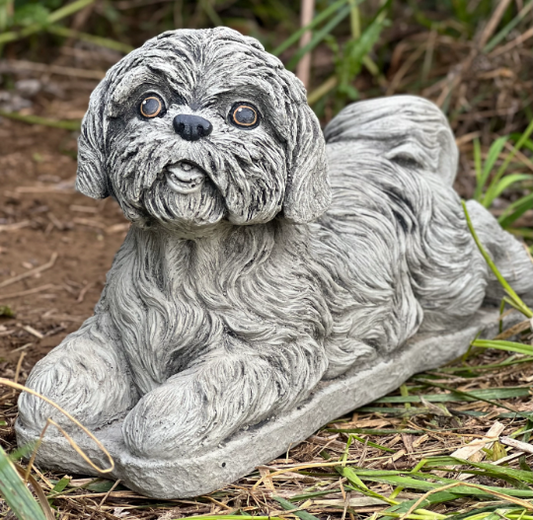 Laying Shih Tzu Statue for home and garden