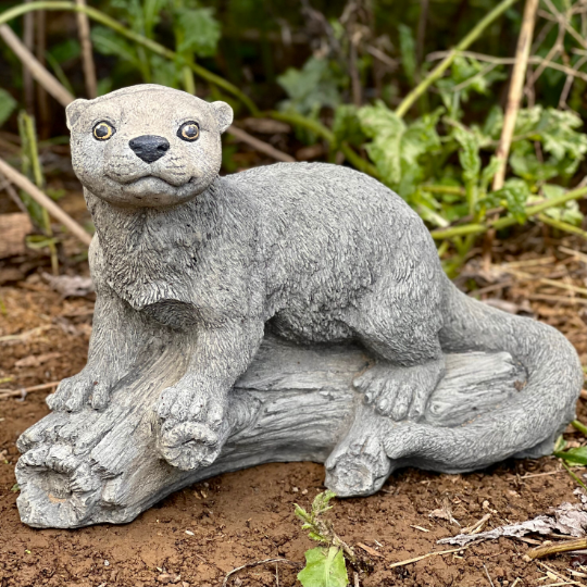 Otter concrete figurine