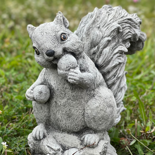 Concrete squirrel statue for garden