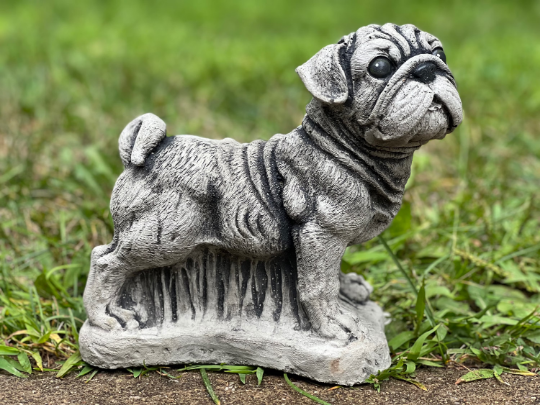 Concrete Pug Puppy Statue