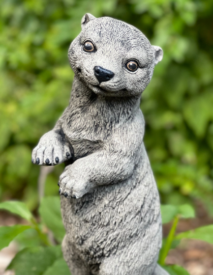 Otter animal figurine Backyard decor Concrete Outdoor sculpture